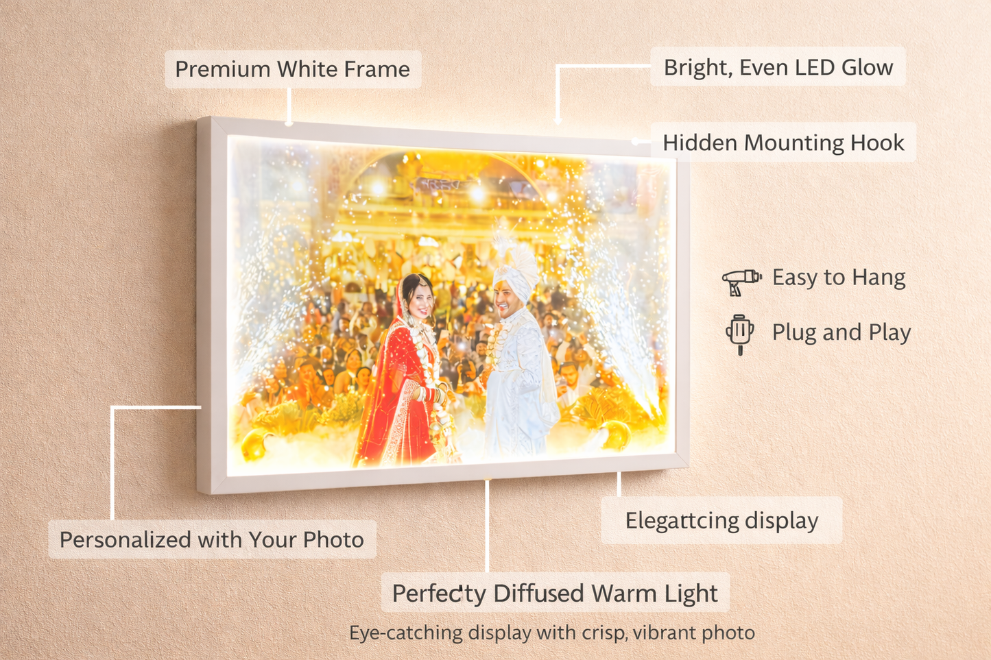 DLC Premium Quality Couple LED Photo Frame